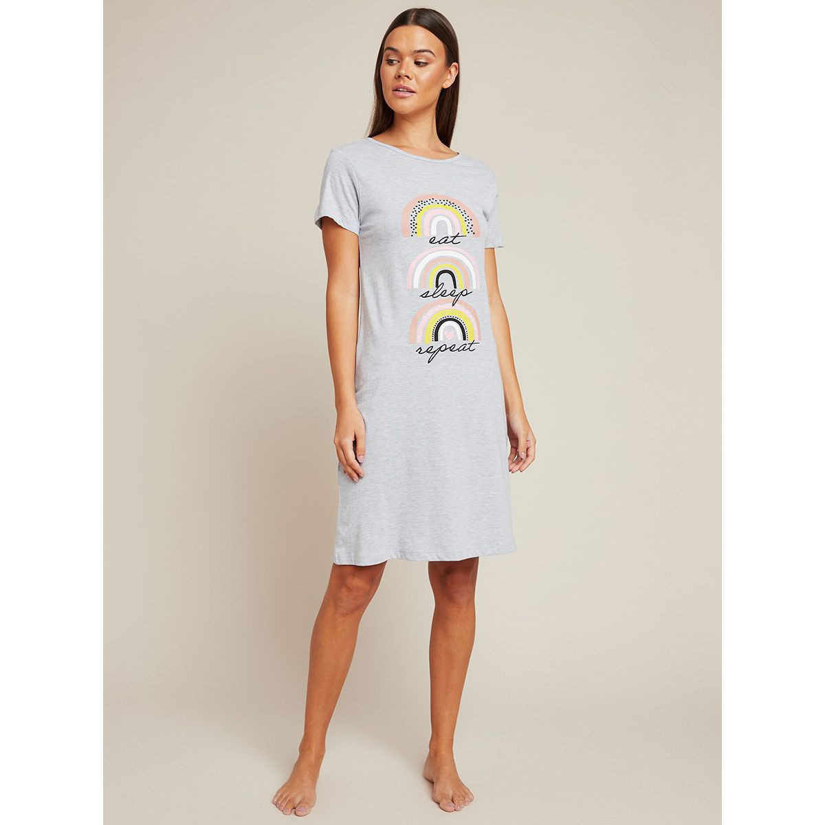 قميص نوم قطن مزين بطبعات من ستايلي-women-clothing-nightwear-nighties-image-2