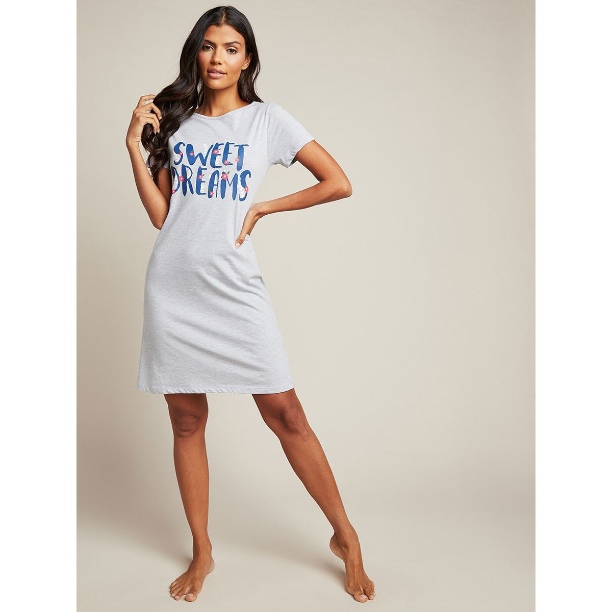 فستان مطبع بنمط تيشيرت من ستايلي-women-clothing-nightwear-nighties-image-1