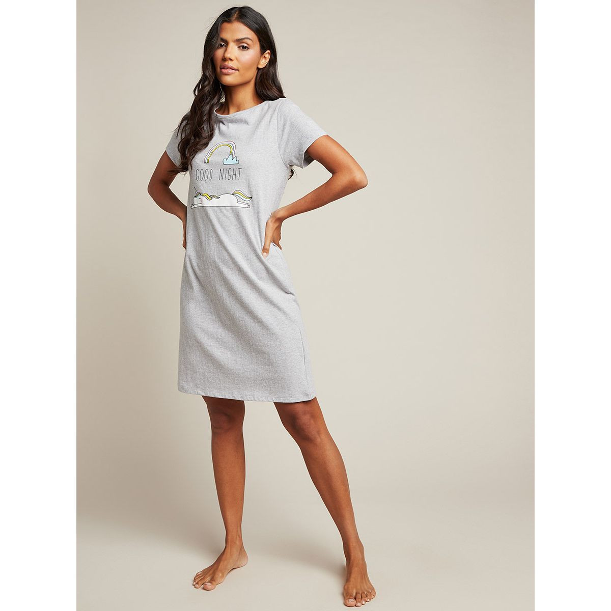 فستان قطن بنمط تيشيرت من ستايلي-women-clothing-nightwear-nighties-image-2
