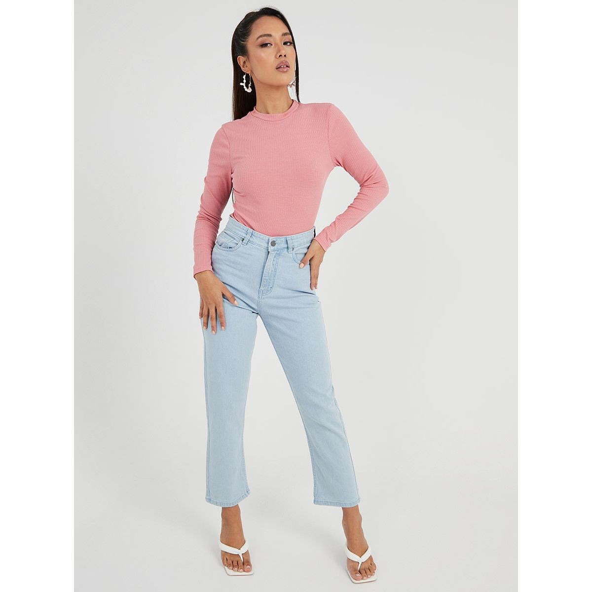 جينز بأرجل واسعة وبخصر عالي من ستايلي-women-clothing-bottoms-jeans-image-2
