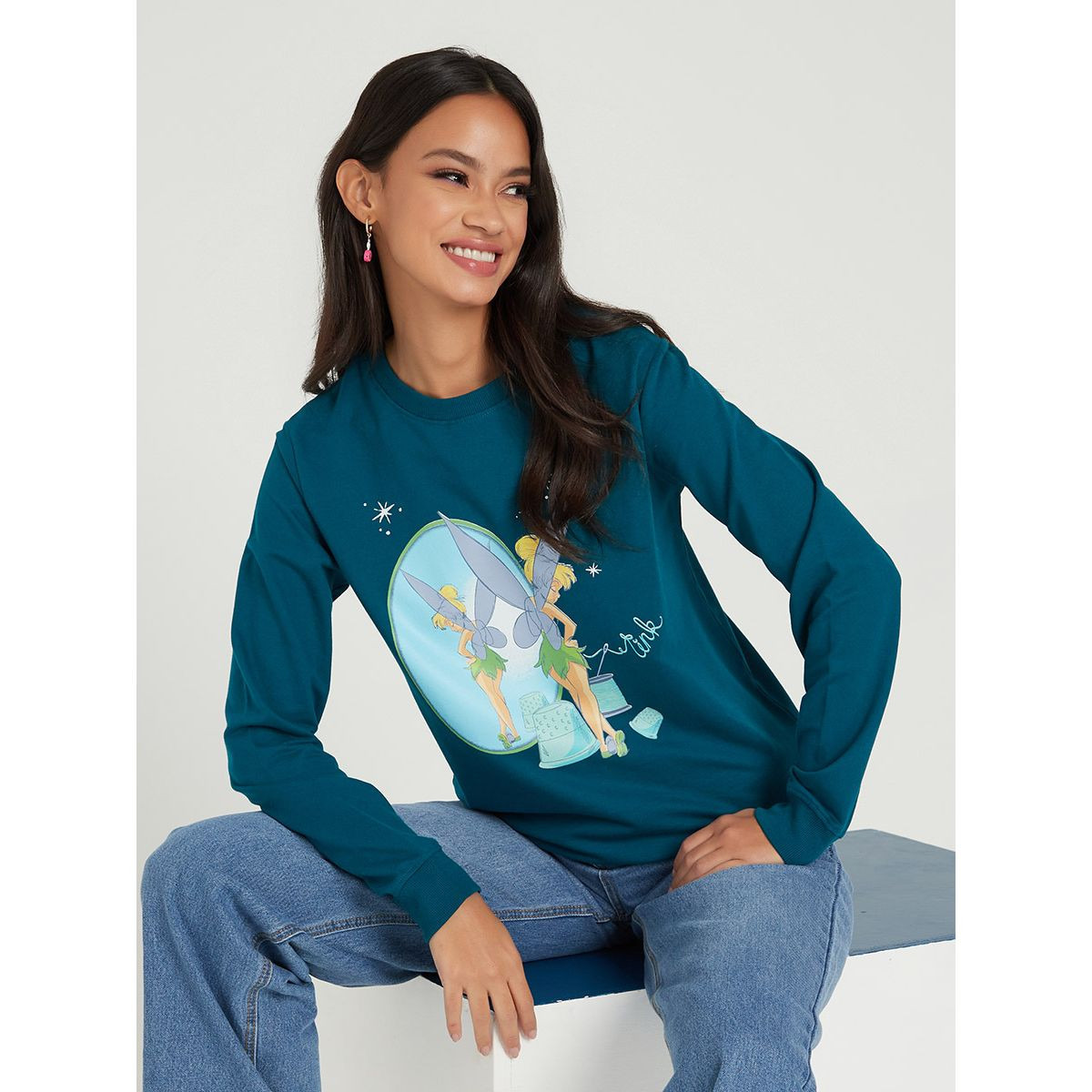 Styli Tinker Bell Print Regular Length Sweatshirt-women-clothing-hoodiesandsweatshirts-sweatshirts-image-1