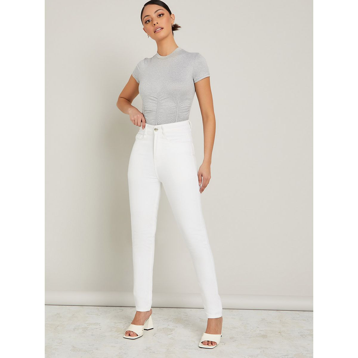 Styli High Waist Solid Slim Fit Jeans with Belt Loop-women-clothing-bottoms-jeans-image-2