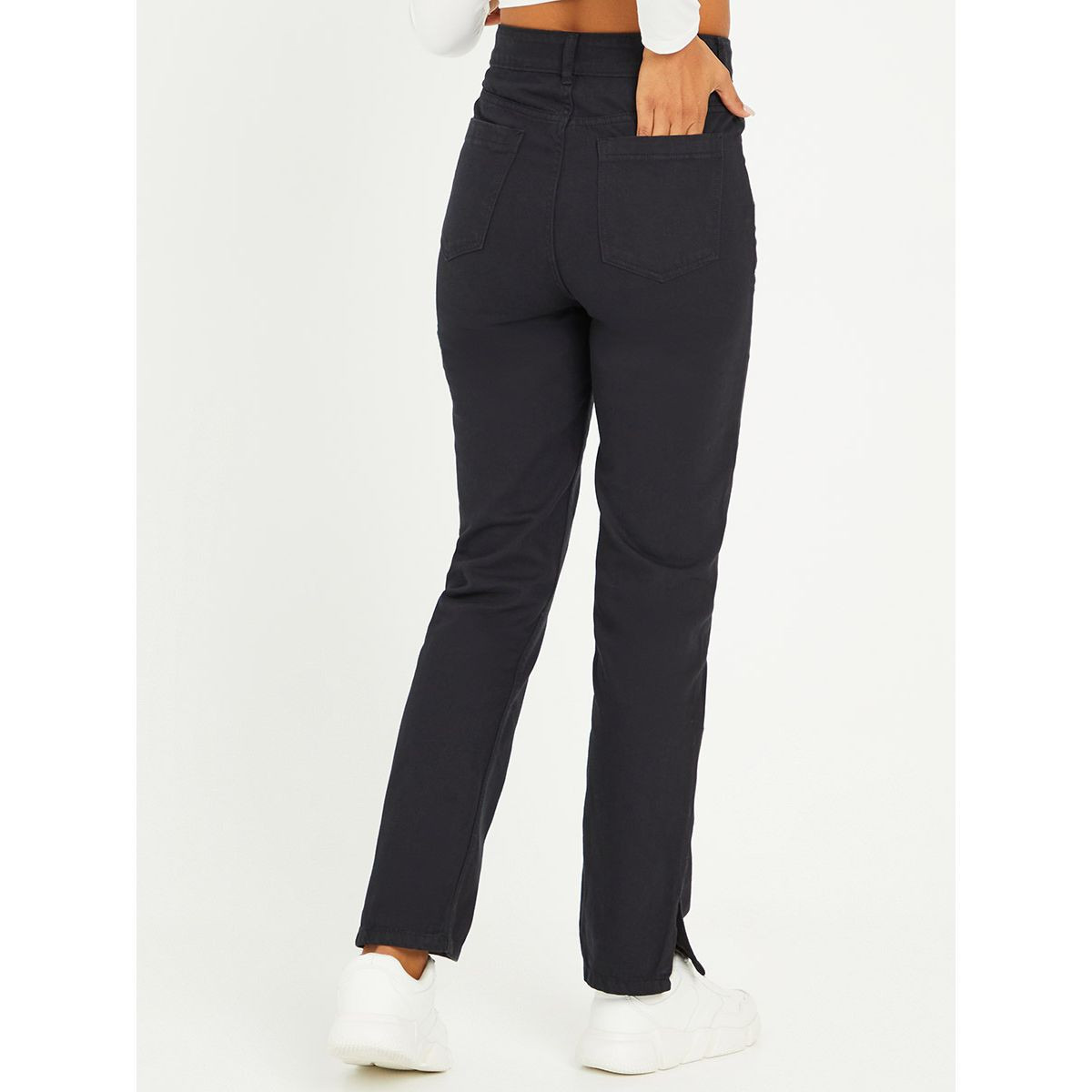 Styli High Waist Straight Leg Core Jeans with Split Hem-women-clothing-bottoms-jeans-image-4