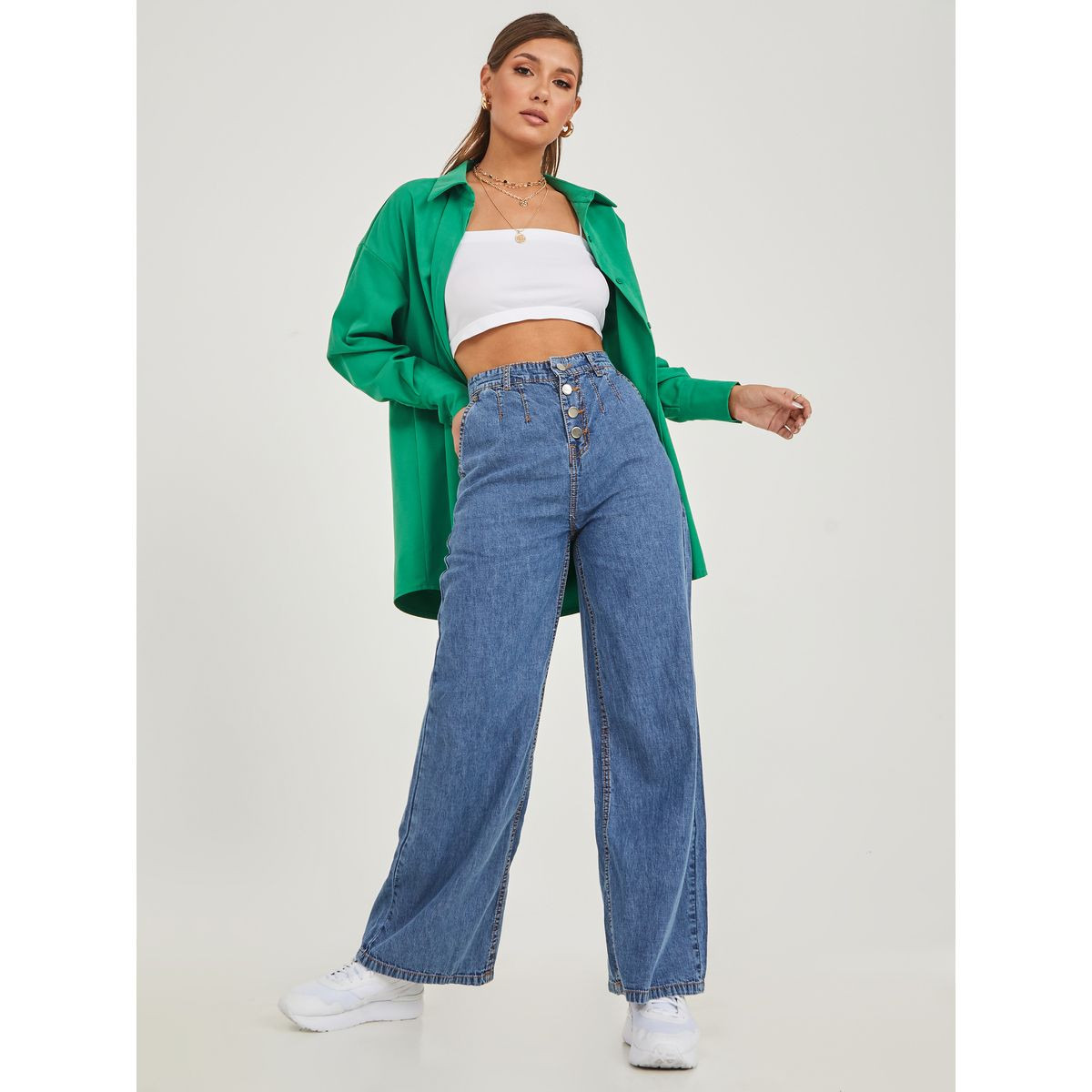جينز بقصة واسعة مع ازارر-women-clothing-bottoms-jeans-image-1