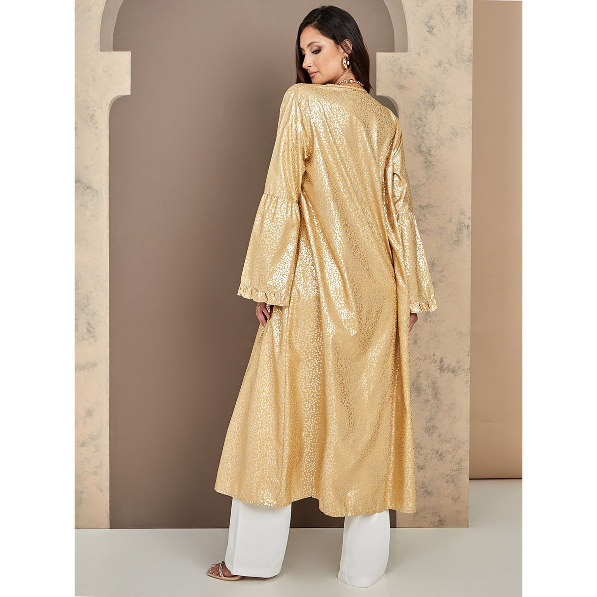 Styli Shimmer Detail Maxi Length Kimono-women-clothing-shirtsandblouses-blouses-image-4