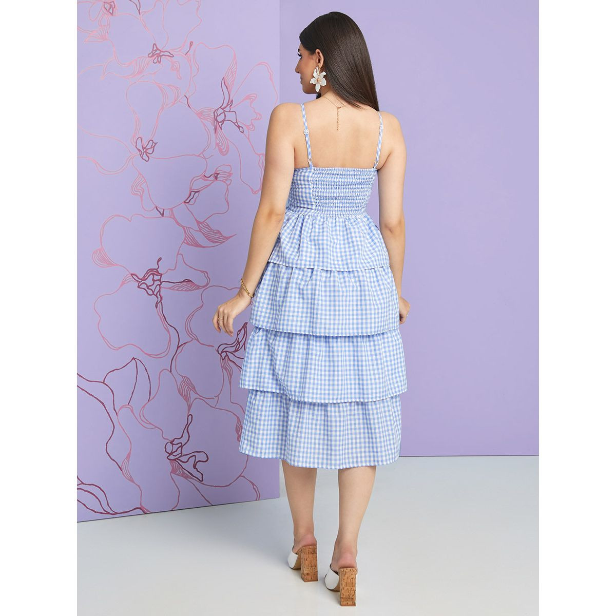 فستان ميدي مطبع بمربعات من ريد تايب-women-clothing-dresses-image-4