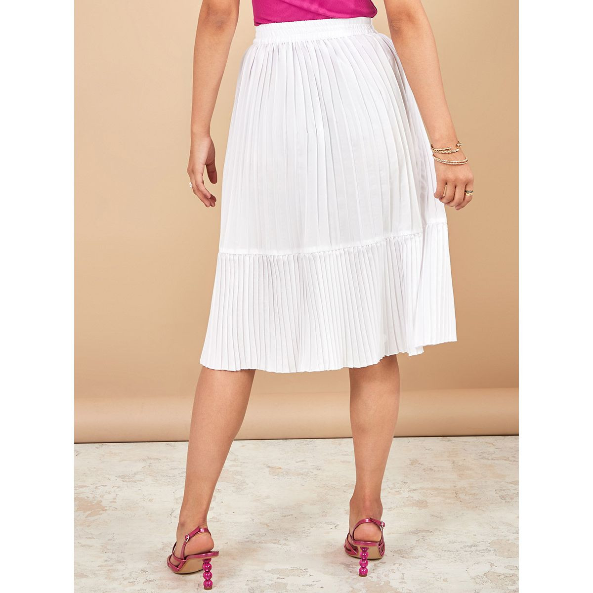 Styli Pleated A-Line Midi Skirt-women-clothing-skirts-image-4