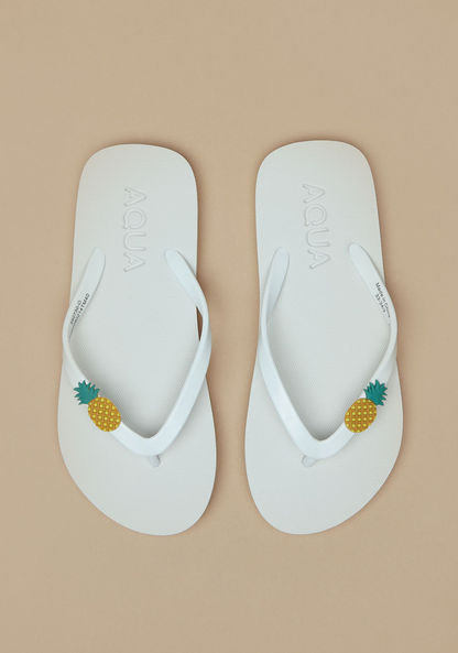 Aqua Pineapple Accented Flip Flops-Girl%27s Flip Flops & Beach Slippers-image-0