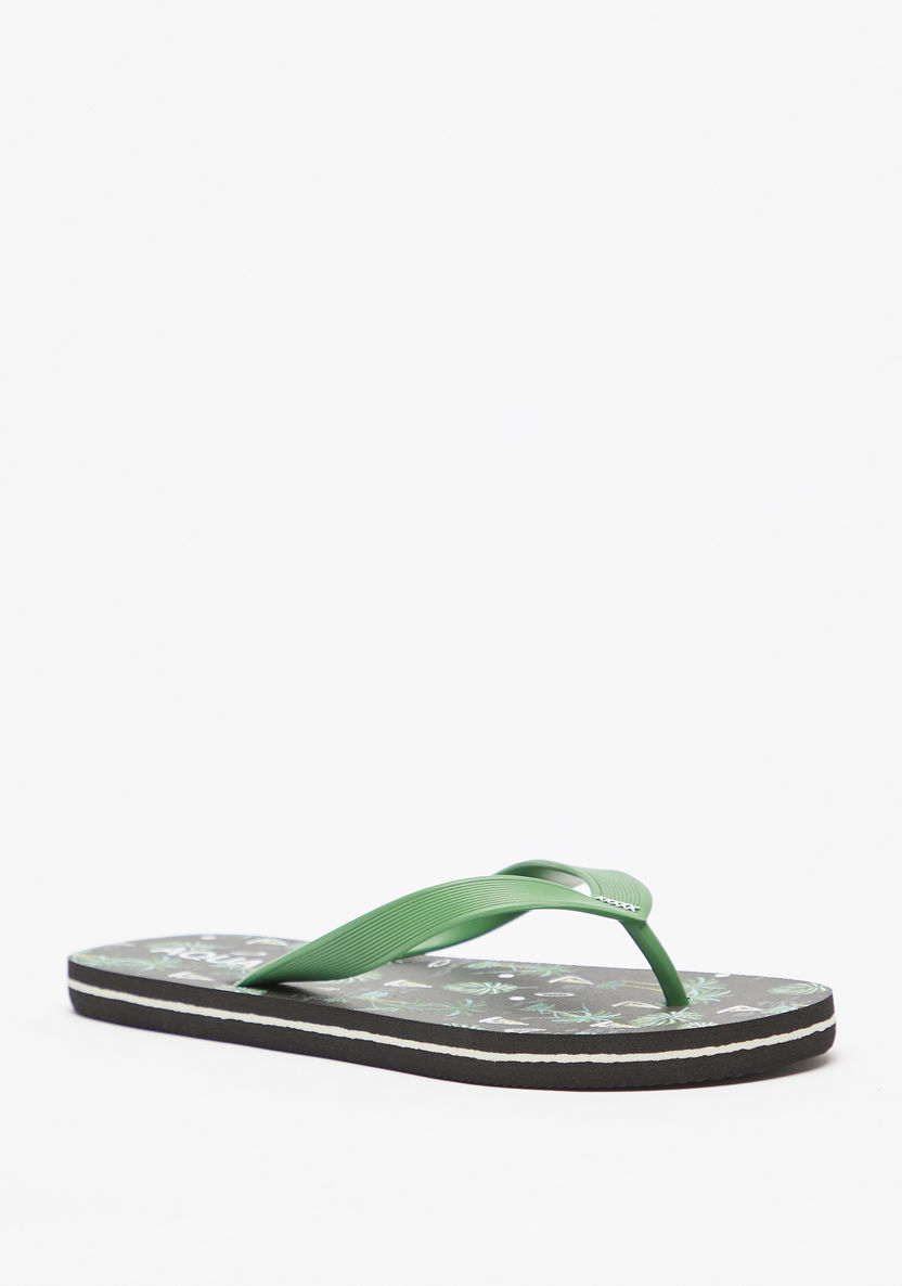 Aqua Tropical Print Slip-On Flip Flops-Boy%27s Flip Flops & Beach Slippers-image-1