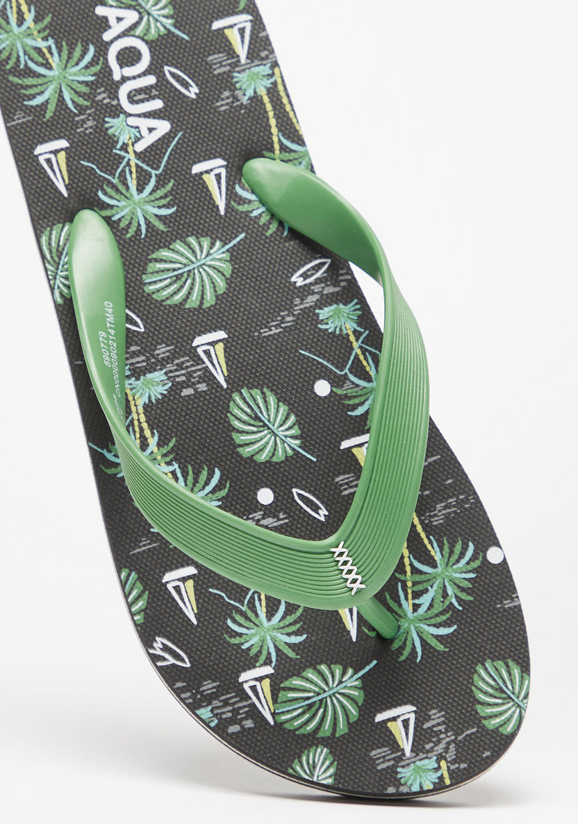 Aqua Tropical Print Slip-On Flip Flops-Boy%27s Flip Flops & Beach Slippers-image-3