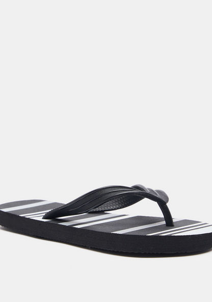 Striped Slip-On Thong Slippers-Boy%27s Flip Flops & Beach Slippers-image-1