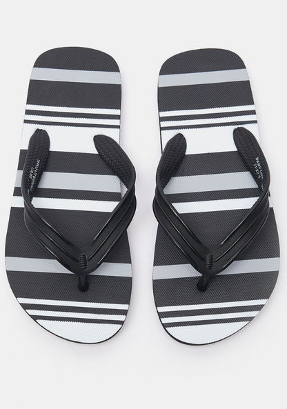 Striped Slip-On Thong Slippers-Boy%27s Flip Flops & Beach Slippers-image-3