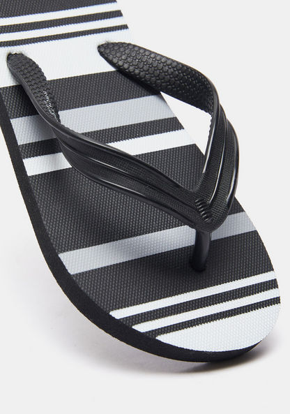 Striped Slip-On Thong Slippers-Boy%27s Flip Flops & Beach Slippers-image-4