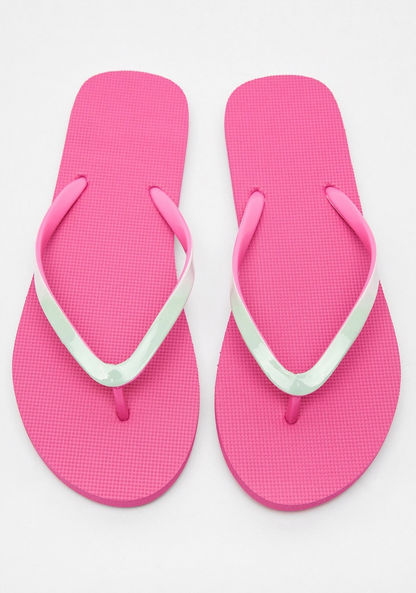 Solid Slip-On Thong Slippers-Women%27s Flip Flops & Beach Slippers-image-0