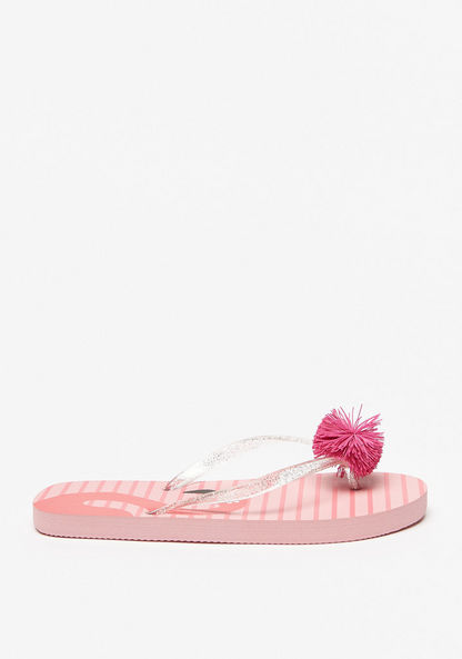 Aqua Embellished Flip Flops-Girl%27s Flip Flops & Beach Slippers-image-1