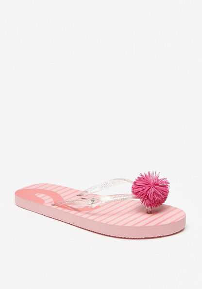 Aqua Embellished Flip Flops-Girl%27s Flip Flops & Beach Slippers-image-2
