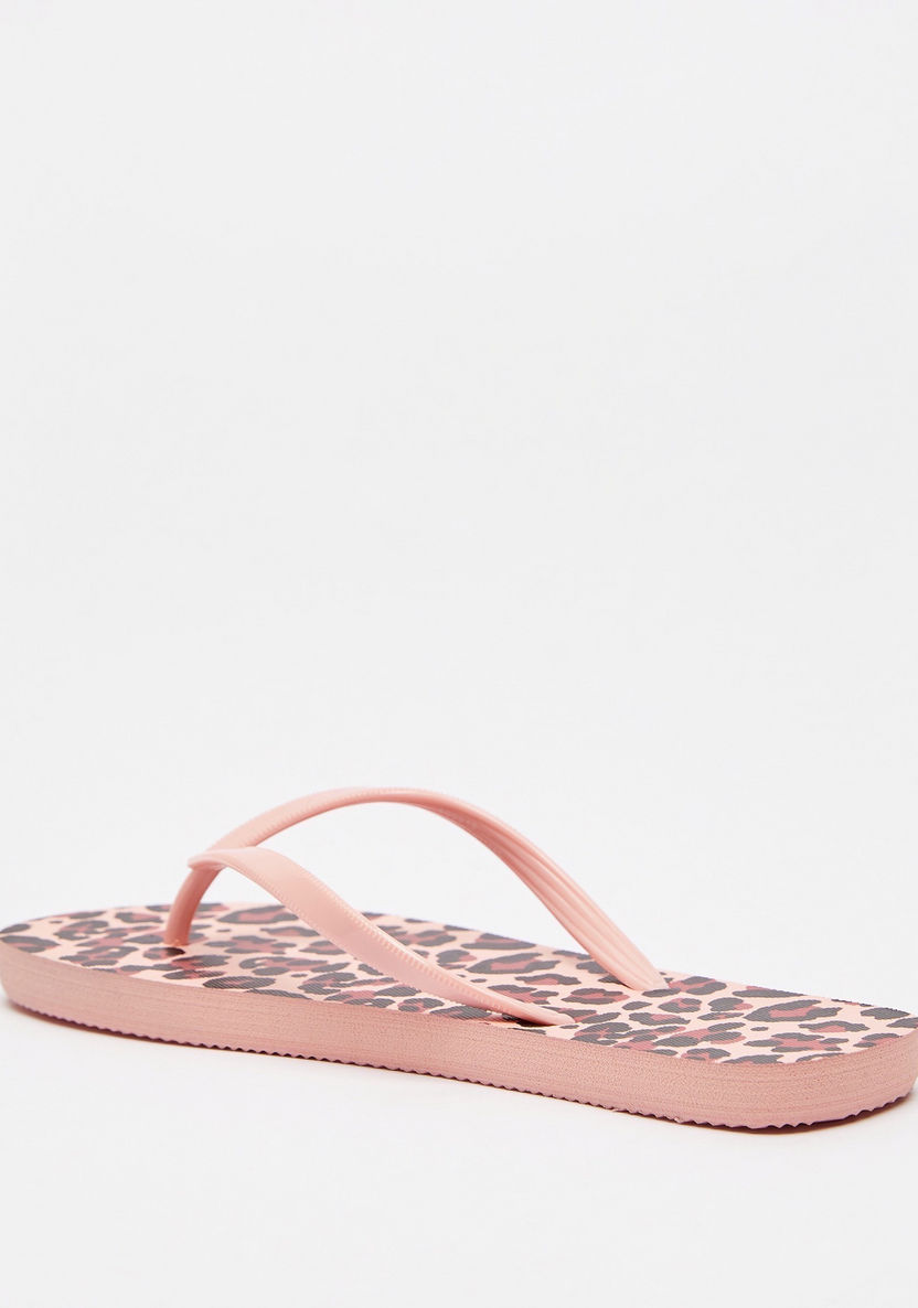 Leopard Print Slip-On Thong Slippers-Women%27s Flip Flops & Beach Slippers-image-2