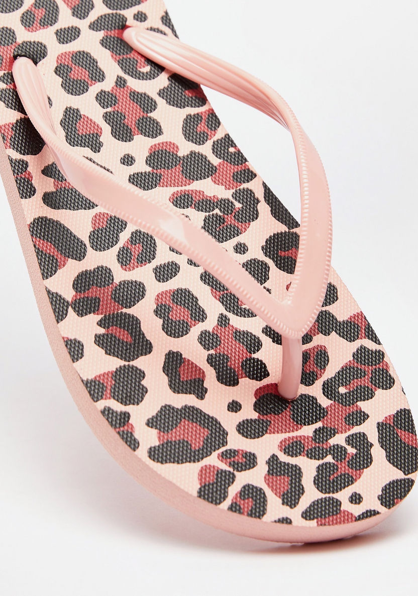 Leopard Print Slip-On Thong Slippers-Women%27s Flip Flops & Beach Slippers-image-4