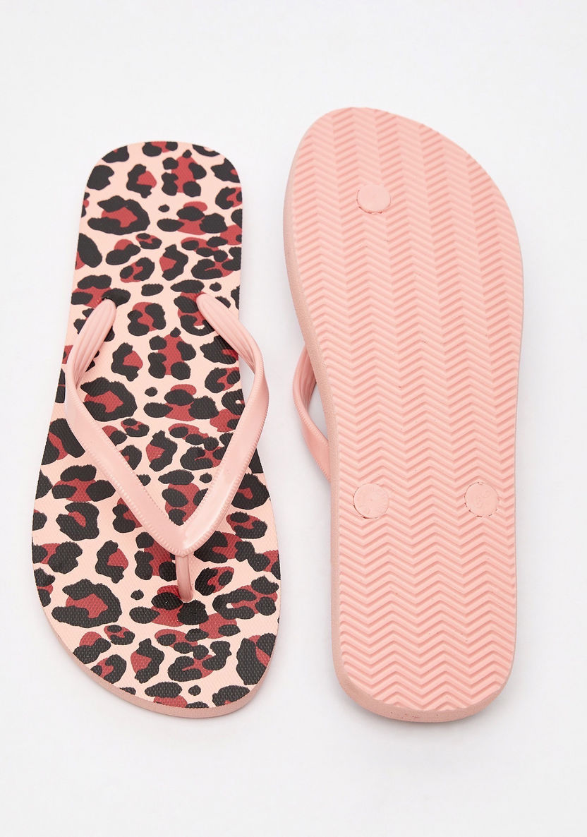Leopard Print Slip-On Thong Slippers-Women%27s Flip Flops & Beach Slippers-image-5