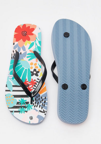 Printed Slip-On Thong Slippers-Women%27s Flip Flops & Beach Slippers-image-5