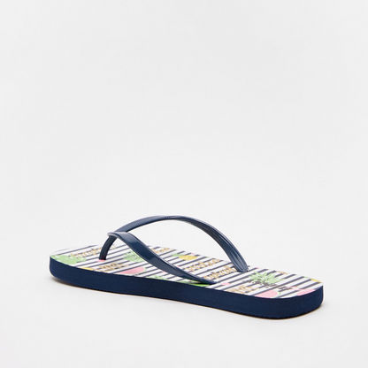 Missy Striped Slip-On Thong Slippers
