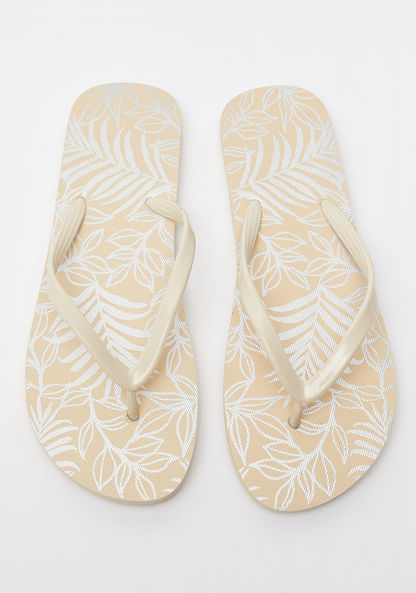 Printed Slip-On Thong Slippers-Women%27s Flip Flops & Beach Slippers-image-0
