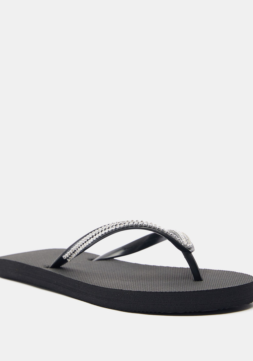 Embellished Slip-On Thong Slippers-Women%27s Flip Flops & Beach Slippers-image-1