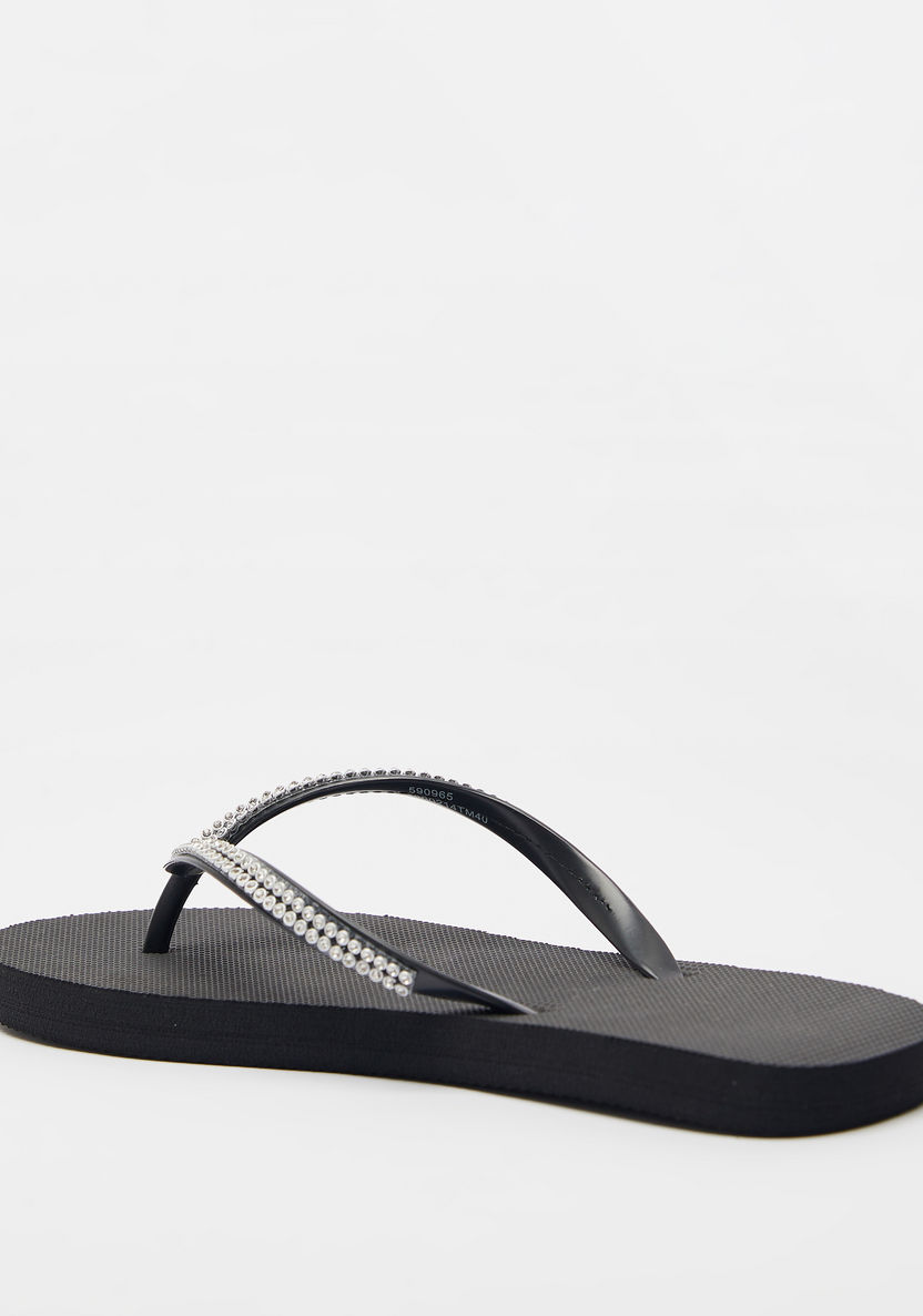 Embellished Slip-On Thong Slippers-Women%27s Flip Flops & Beach Slippers-image-2