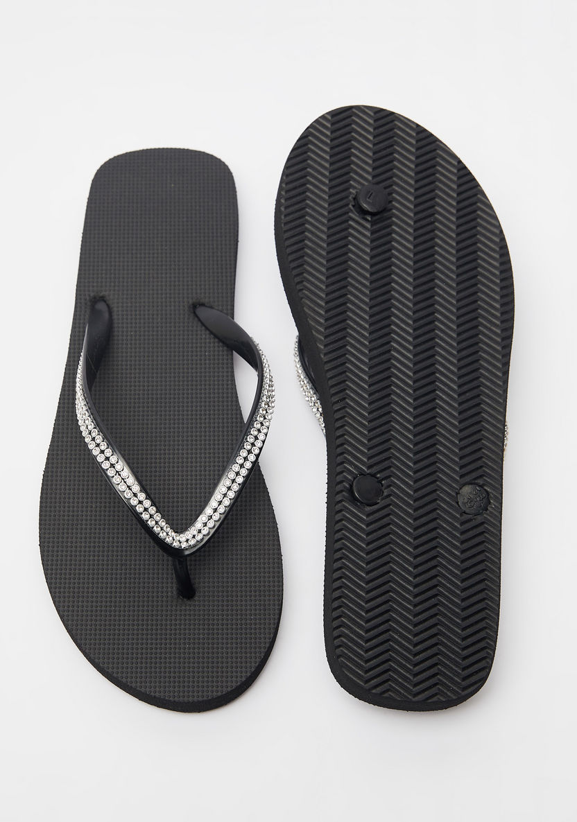Embellished Slip-On Thong Slippers-Women%27s Flip Flops & Beach Slippers-image-5