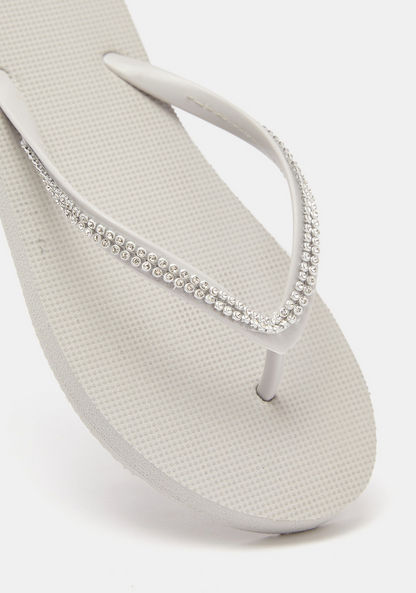 Embellished Slip-On Thong Slippers-Women%27s Flip Flops & Beach Slippers-image-4