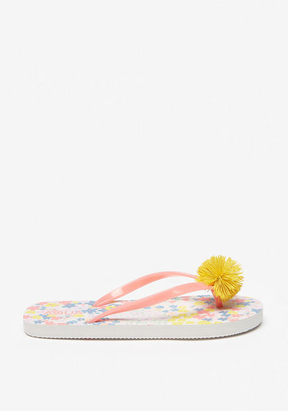 Aqua Embellished Flip Flops-Girl%27s Flip Flops & Beach Slippers-image-2