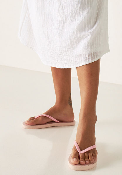 All-Over Flamingo Print Slip-On Flip Flops-Women%27s Flip Flops & Beach Slippers-image-0