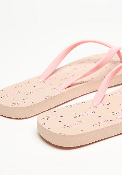 All-Over Flamingo Print Slip-On Flip Flops-Women%27s Flip Flops & Beach Slippers-image-3