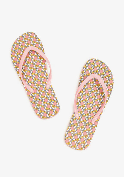 Printed Slip-On Thong Slippers