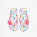Aqua Floral Print Slip-On Flip Flops-Girl%27s Flip Flops & Beach Slippers-thumbnailMobile-0