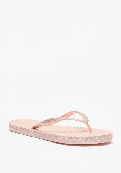 Aqua Textured Slip-On Thong Slippers-Women%27s Flip Flops & Beach Slippers-image-1