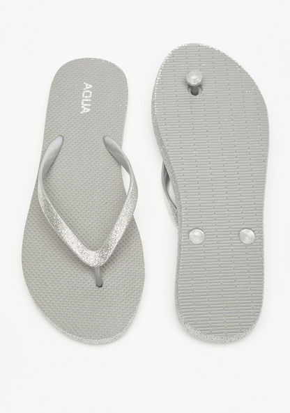 Aqua Textured Slip-On Thong Slippers