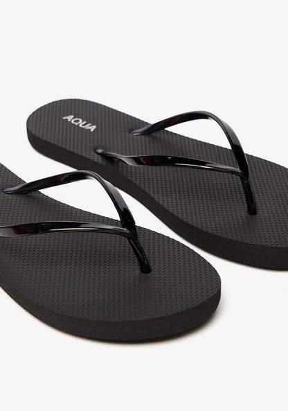 Aqua Metallic Thong Slippers-Women%27s Flip Flops & Beach Slippers-image-3