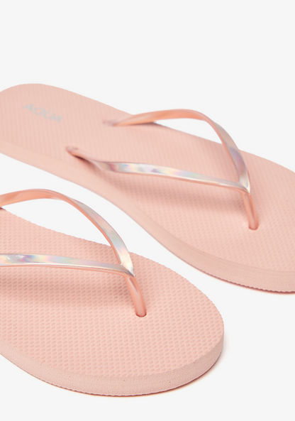Aqua Metallic Thong Slippers-Women%27s Flip Flops & Beach Slippers-image-3