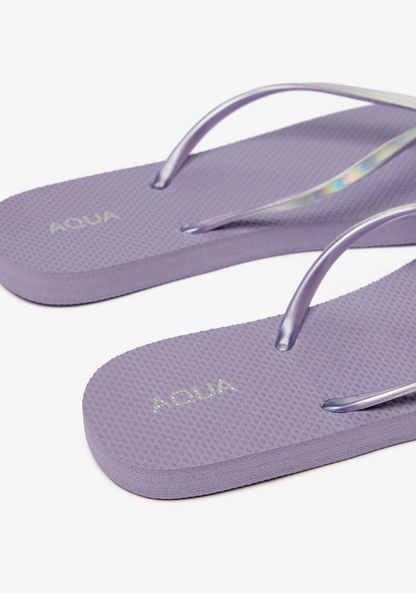 Aqua Metallic Thong Slippers