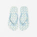 Aqua Floral Print Thong Slippers-Girl%27s Flip Flops & Beach Slippers-thumbnail-0