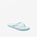 Aqua Floral Print Thong Slippers-Girl%27s Flip Flops & Beach Slippers-thumbnailMobile-1
