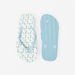 Aqua Floral Print Thong Slippers-Girl%27s Flip Flops & Beach Slippers-thumbnailMobile-3