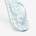 Aqua Floral Print Thong Slippers-Girl%27s Flip Flops & Beach Slippers-thumbnailMobile-4