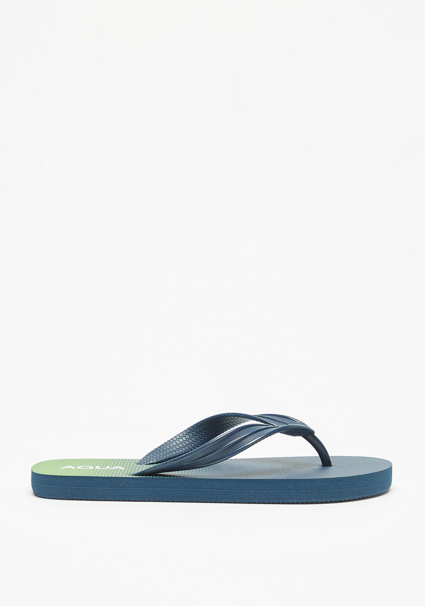 Aqua Printed Slip-On Flip Flops-Boy%27s Flip Flops & Beach Slippers-image-2