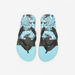 Aqua Floral Print Thong Slippers-Boy%27s Flip Flops & Beach Slippers-thumbnail-0