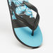 Aqua Floral Print Thong Slippers-Boy%27s Flip Flops & Beach Slippers-thumbnail-4