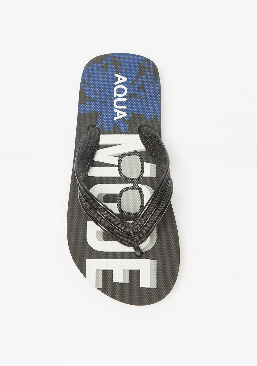 Aqua Printed Slip-On Flip Flops-Boy%27s Flip Flops & Beach Slippers-image-0