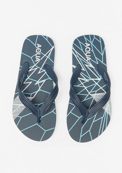 Aqua Printed Thong Slippers-Boy%27s Flip Flops & Beach Slippers-image-0