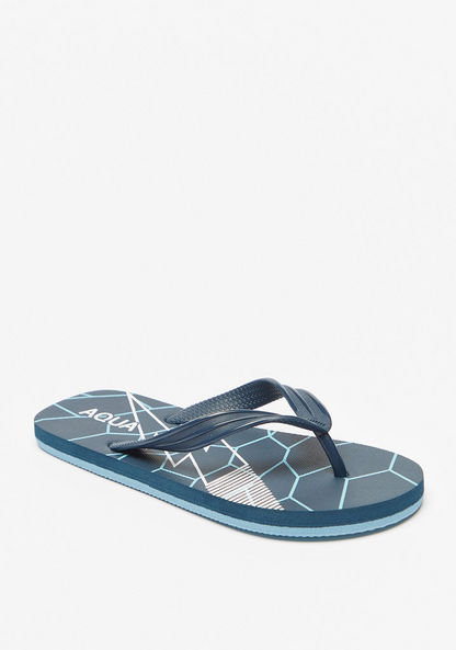 Aqua Printed Thong Slippers-Boy%27s Flip Flops & Beach Slippers-image-1